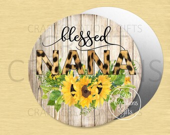 CRAFT SIGN Blessed Nana Leopard Sunflowers Crafts Wreaths