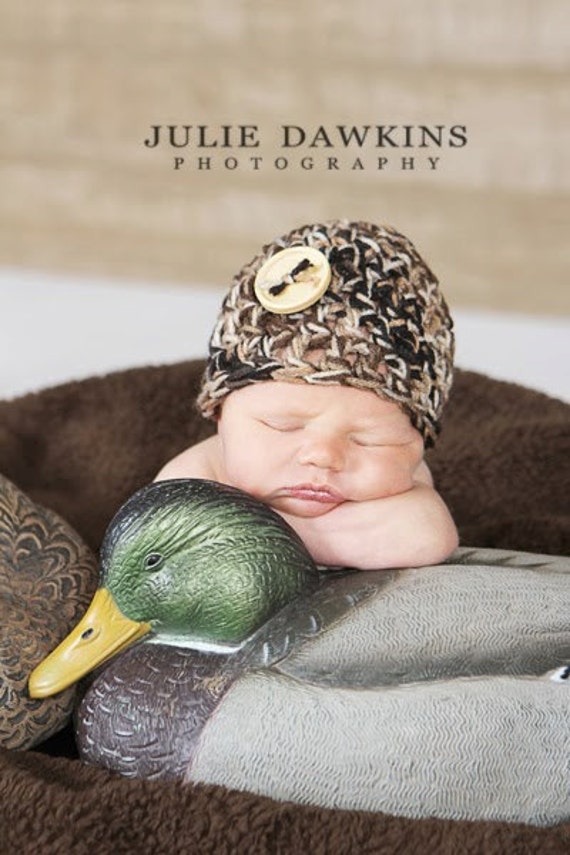 BABY CAMO BEANIE Newborn Hat Photo Prop Photography Crochet Etsy