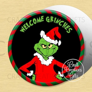MINI SIGN Welcome Grinches Christmas Tiered Tray Miniatures Craft Projects Home Decor imagen 1
