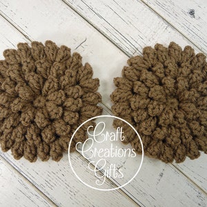 BROWN FLOWER Wreath Centers Tiered Tray Decor Crochet