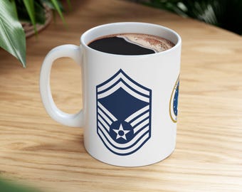 RANK MUG Senior Master Sergeant Air Force E8 Military Promotion Retirement