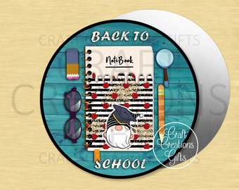 CRAFT SIGN Back To School Notebook Gnome Teacher Classroom Crafts Wreaths Tiered Tray Decor