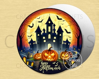 CRAFT SIGN Happy Halloween Pumpkins Haunted House Fall Crafts Decor Wreaths