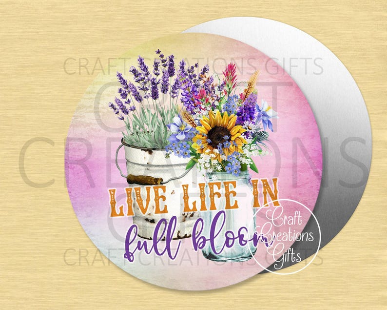 MINI SIGN Live Life In Full Bloom Tiered Tray Craft Projects Home Decor imagen 1