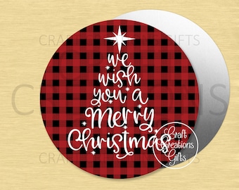 CRAFT SIGN We Wish You A Merry Christmas, Buffalo Plaid Crafts Wreaths