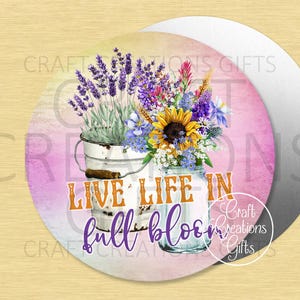 MINI SIGN Live Life In Full Bloom Tiered Tray Craft Projects Home Decor imagen 2