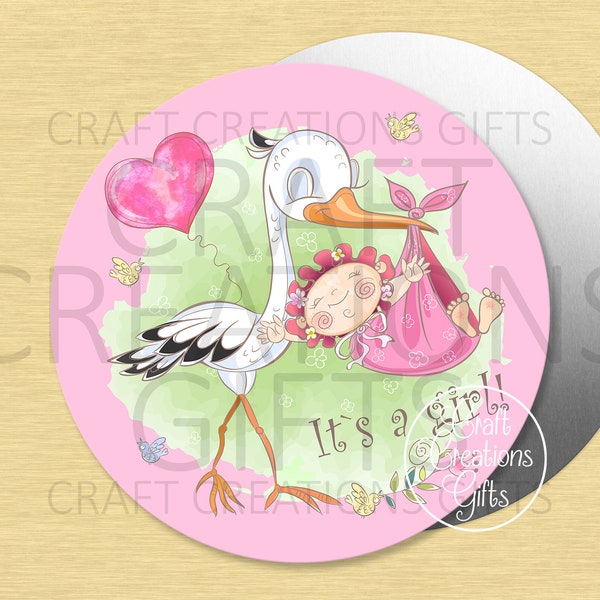 CRAFT SIGN Its A Girl Stork New Baby Green Pink Gender Reveal Crafts Wreaths