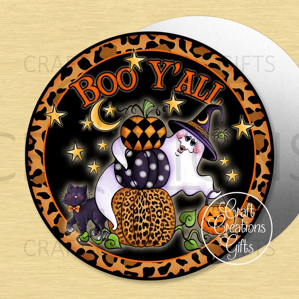 CRAFT SIGN Boo Y'all Ghost Halloween Fall Pumpkins Autumn Crafts Wreaths