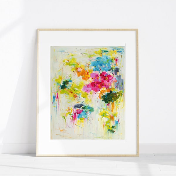 Abstract art giclée prints signed by artist, Floral art Print, Wall Art print, Garden print, colourful art, artwork gift, home gift,