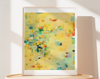 Abstract Giclée yellow beach art Print of Painting signed by artist, Fine Art Giclee Print, Abstract Wall Art, home gift, yellow artwork