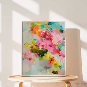 Giclée art print of Abstract painting signed by artist, pink, abstract prints, cloud landscape print, Wall Art prints, art gift, artwork, image 3