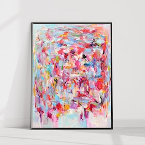 Leinwanddruck, Giclée, Abstrakte Kunst, pink, Kunstdruck, Wanddekor, Geschenk, Haus Geschenk, Lucky Me