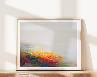 Giclée fine art print of abstract Landscape painting signed by artist / wall art print / Gaze at Shore, art gift, home gift,