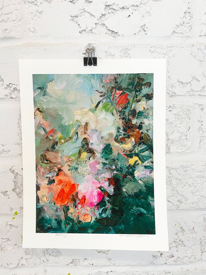 art prints Giclee Abstract Floral Painting print, wall art, Garden Art, art gift, home decor, home gifts, Blessing image 5