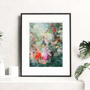 art prints Giclee Abstract Floral Painting print, wall art, Garden Art,  art gift, home decor, home gifts, Blessing