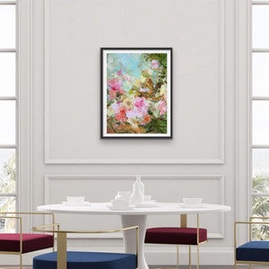 Flower Painting print signed by artist Yangyang Pan, Fine Art Prints, giclée, wall art, spring garden, home gift Delight image 4