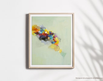 Minimalist Abstract art print of original painting signed by artist, Giclée print, wall art print, colourful art, home decor holiday gift