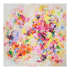 Giclée Abstract Pink flowers  Print of Original painting signed by artist, Garden gift, wall art, home gallery wall prints, art gift