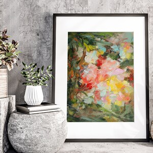 Giclée Floral art prints of oil painting signed by artist, abstract art, wall art, garden art, home gift for her, Glorious image 2