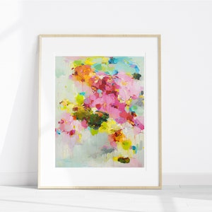 Giclée art print of Abstract painting signed by artist, pink, abstract prints, cloud landscape print, Wall Art prints, art gift, artwork, image 6