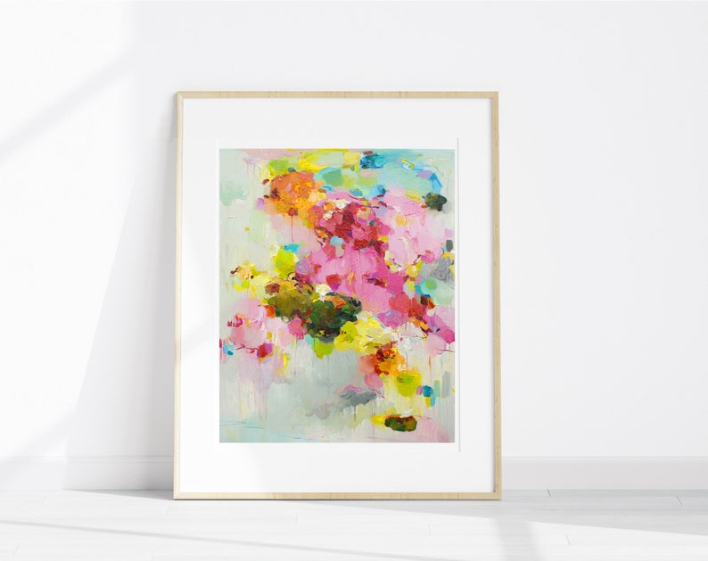 Giclée art print of Abstract painting signed by artist, pink, abstract prints, cloud landscape print, Wall Art prints, art gift, artwork, image 6