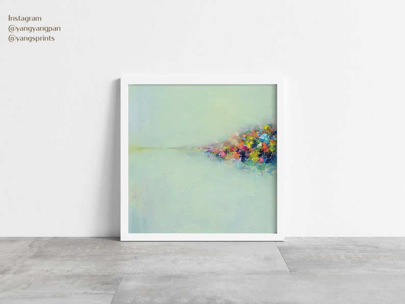 Abstract art print, Giclee Print, original abstract painting ,Abstract Landscape print, print wall art, Art gift, square print 10x10 12x12 image 4