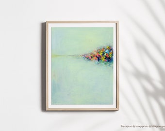 Art print  Abstract Landscape painting print original art print, mint, fine art print gift-wall decor-