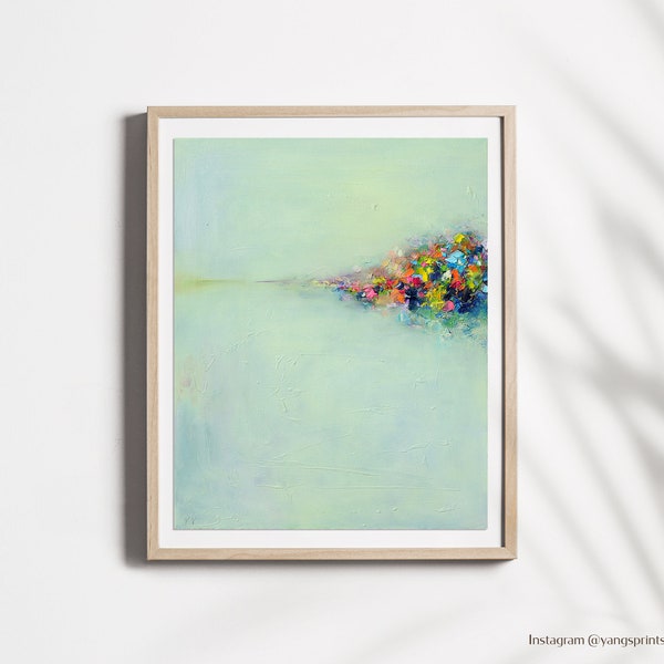 Art print  Abstract Landscape painting print original art print, mint, fine art print gift-wall decor-