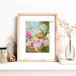 Flower Painting print signed by artist Yangyang Pan, Fine Art Prints, giclée, wall art, spring garden, home gift Delight image 2