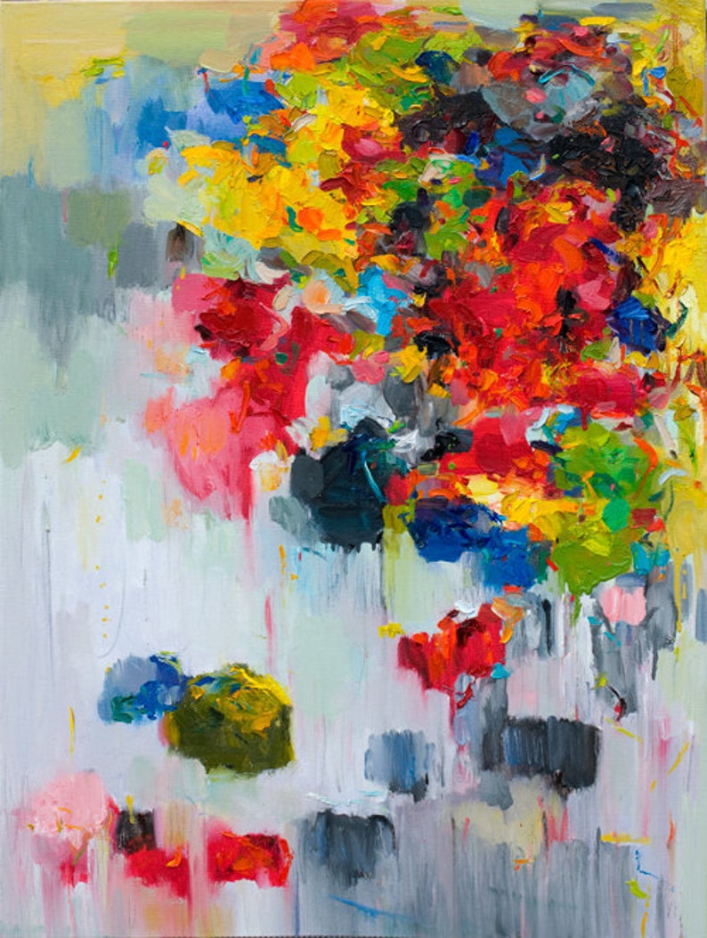 Abstract reds wall Art Giclee Prints Fine Art Print Flower Etsy