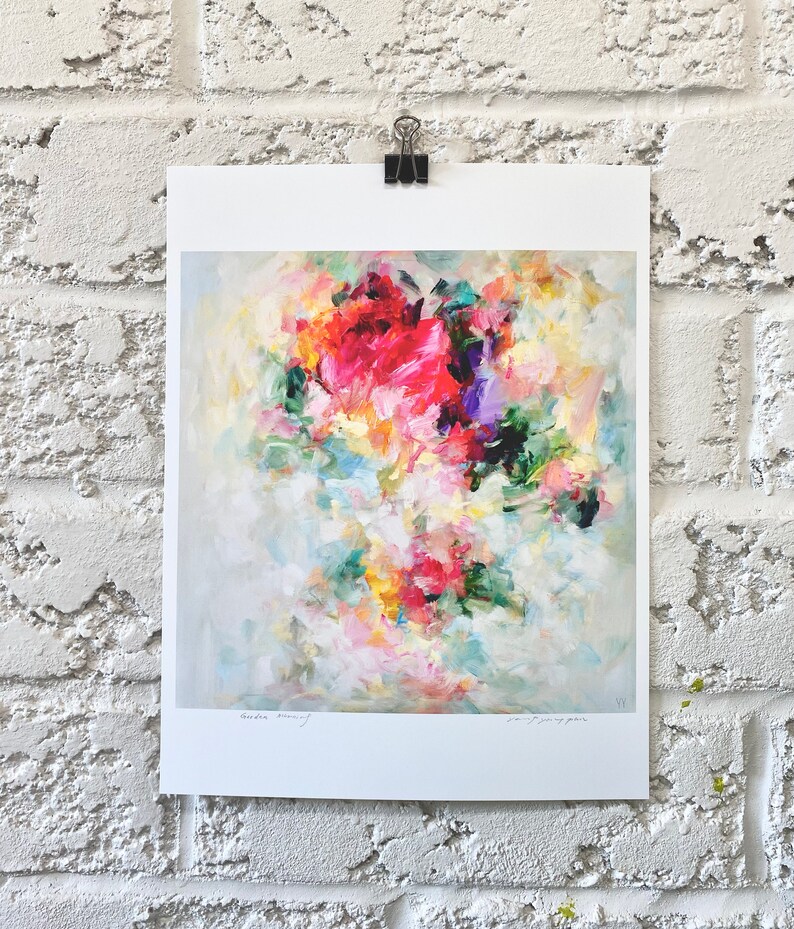 art print, giclee print, abstract art, garden print, flora print, wall art print, floral art, artwork gift, fine art print, painting print, image 3