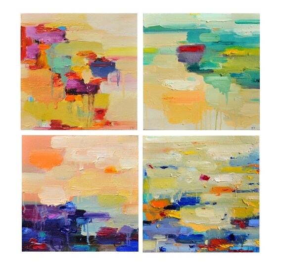 Abstract art Print Abstract painting oil painting set Etsy