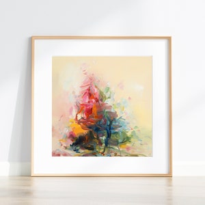 Giclee Abstract Art print of oil painting  signed by artist,  Giclée print, Tree painting, fine art print, Colourful art gift, artwork gift