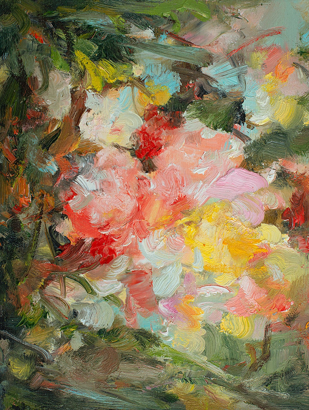 Giclée Floral Art Prints of Oil Painting Signed by Artist, Abstract Art