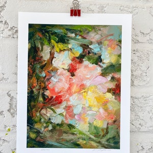 Giclée Floral art prints of oil painting signed by artist, abstract art, wall art, garden art, home gift for her, Glorious image 3