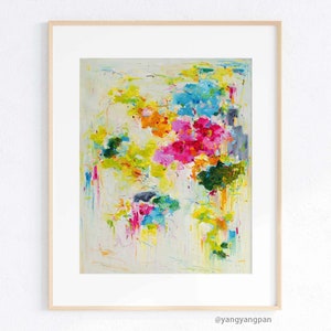 Abstract art giclée prints signed by artist, Floral art Print, Wall Art print, Garden print, colourful art, artwork gift, home gift, image 3