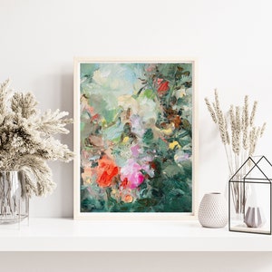 art prints Giclee Abstract Floral Painting print, wall art, Garden Art, art gift, home decor, home gifts, Blessing image 4