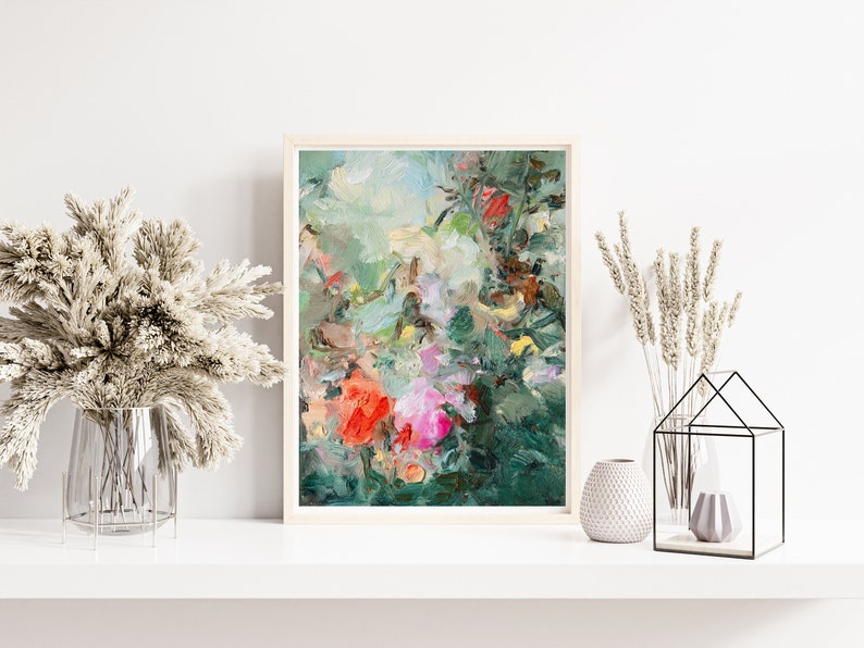 art prints Giclee Abstract Floral Painting print, wall art, Garden Art, art gift, home decor, home gifts, Blessing image 4
