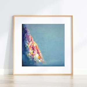 Impressão de arte de parede abstrata assinada pelo artista / Impressão Giclée, impressão de arte de parede original, pintura, pôster de arte azul, presente para casa, paisagem 79-