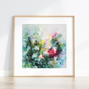 Wall art print, Abstract art, giclee print, art gift for her, painting, floral print, home gift, colourful art,  Bloom Beauty