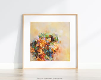 Abstract Art print- Fall Landscape painting - Giclee print-wall art - modern home gift- yellow orange -original print -abstract landscape 76