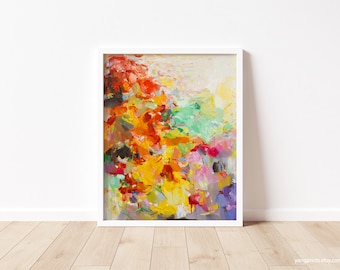 Art Print gallery, abstract art, landscape painting, Colorful wall art, Signed Artwork