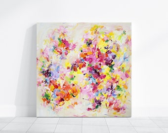 Canvas wall art- abstract painting print, giclee print, floral canvas print, canvas print-original artwork print-art gift, Garden 38