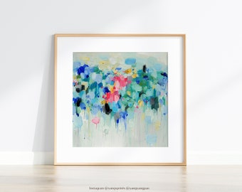 Abstract art Giclee Print: Signed Fine Art Painting Lotus wall art, home gift