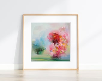 Abstract Art Print, Abstract Painting, landscape Print , Giclee Print , Abstract Wall Art, Fine Art print Moving On10x10 12x12 16x16