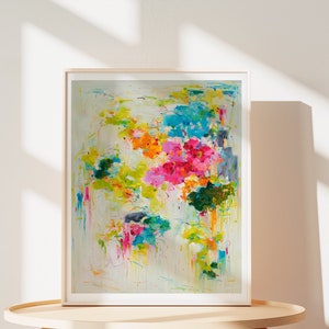 Abstract art giclée prints signed by artist, Floral art Print, Wall Art print, Garden print, colourful art, artwork gift, home gift, image 2