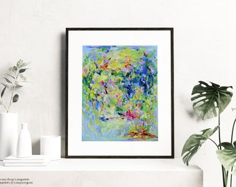 Abstract art Prints, Giclée, Abstract Painting, Fine Art Print, Blue Wall Art, Nature inspired, Garden Art, home gift, Contemporary art,