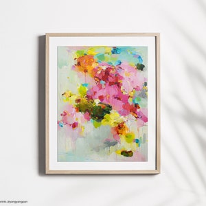 Giclée art print of Abstract painting signed by artist, pink, abstract prints, cloud landscape print, Wall Art prints, art gift, artwork, image 2