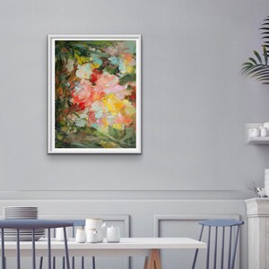 Giclée Floral art prints of oil painting signed by artist, abstract art, wall art, garden art, home gift for her, Glorious image 4