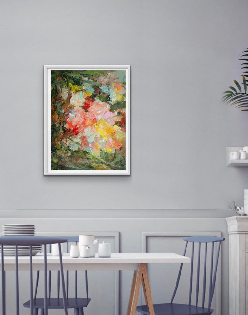 Giclée Floral art prints of oil painting signed by artist, abstract art, wall art, garden art, home gift for her, Glorious image 4